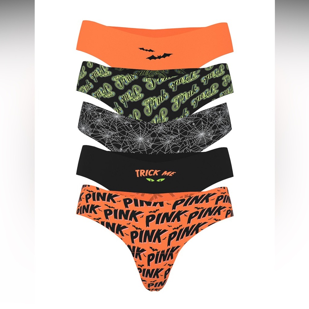 PINK Victoria’s Secret Halloween No Show Thong Panty Bundle